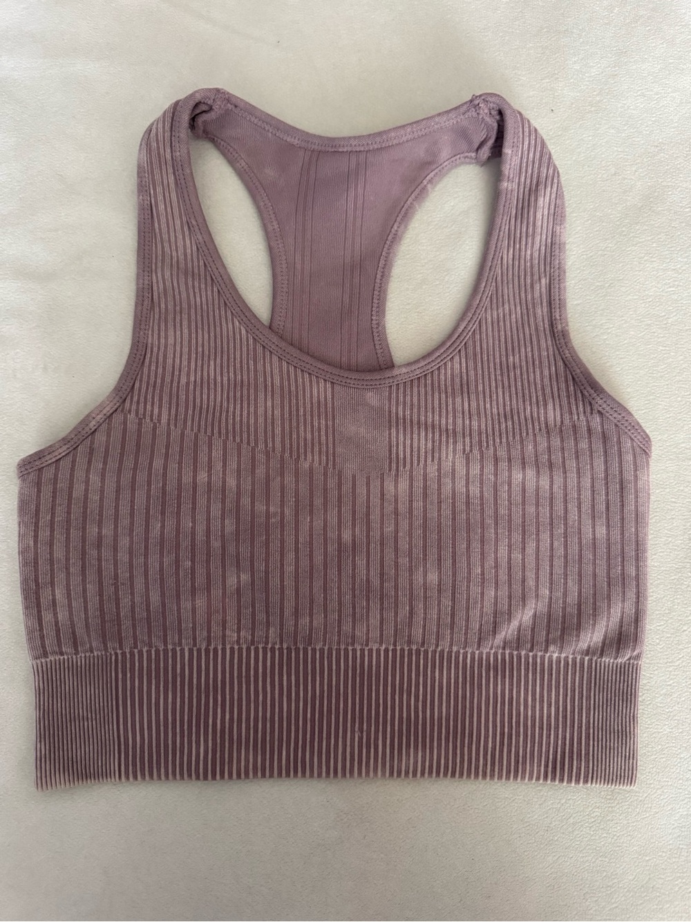 Bella Movement Ribbed Racerback Crop Tank - mauve - Picture 3 of 5
